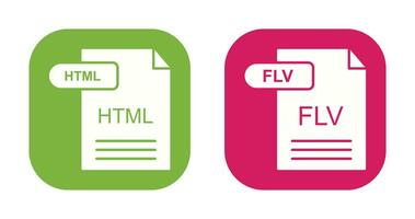 HTML and FLV Icon vector