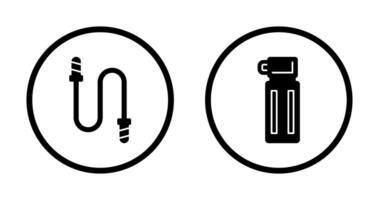 Jumping Rope and Thermos Icon vector