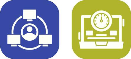 Network and Speedometer Icon vector