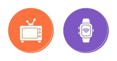 Television and Smart Watch Icon vector