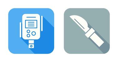 Diabetes Test and Knife Icon vector