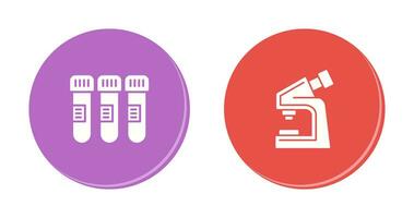 prueba tubo y microscopio icono vector