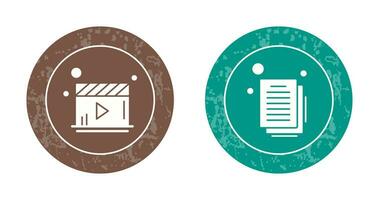 Video Player and Document Icon vector