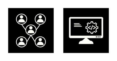 Company Network and Code Optimization Icon vector