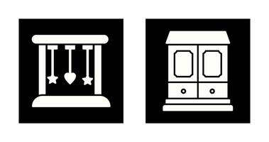 Cradle and Wardrobe Iconv vector