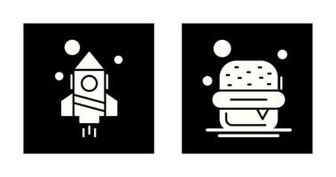 Rocket and Burger Icon vector