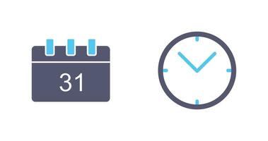 icono de calendario y reloj vector