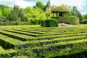 Valsanzibio,Italy-April 15, 2023-labyrinth inside the monumental garden of Valsanzibio, one of the most beautiful gardens in Italy during a sunny day photo