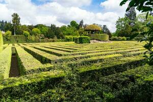 Valsanzibio,Italy-April 15, 2023-labyrinth inside the monumental garden of Valsanzibio, one of the most beautiful gardens in Italy during a sunny day photo