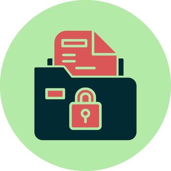 icono de vector de carpeta segura