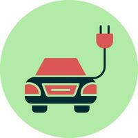 icono de vector de coche eléctrico