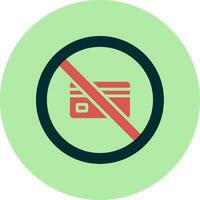 No crédito tarjeta vector icono