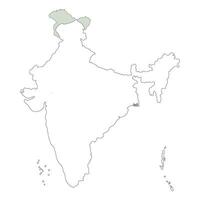 mapa de India administrativo regiones. India mapa vector