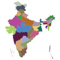 Map of India administrative regions.  India map vector