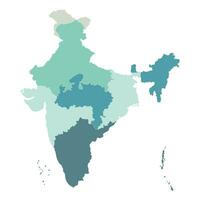 mapa de India administrativo regiones. India mapa vector