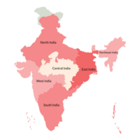 Map of India administrative regions. India map png