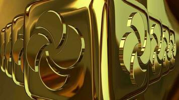 Luxus Geschäft Hintergrund mit rotierend Gold Würfel, exklusiv, Betrachtung, Zahlen, 3d machen video