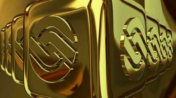 Luxury Business Background with Rotating Gold Cubes, 3D Render, Reflection, Exclusive, Figures video