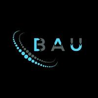 diseño creativo del logotipo de la letra bau. bau un diseño único. vector