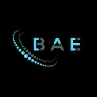 diseño creativo del logotipo de la letra bae. bae un diseño único. vector