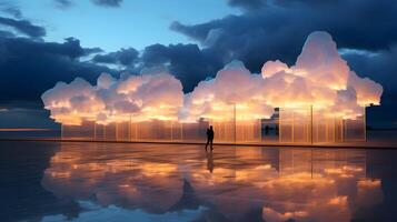 Clouds background wallpaper, colorful sky design, photo