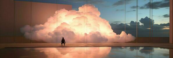 Clouds background wallpaper, colorful sky design, Generative AI photo