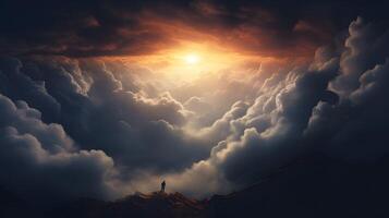 Clouds background wallpaper, colorful sky design, photo