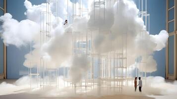 Clouds background wallpaper, colorful sky design, photo