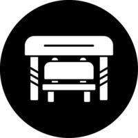 icono de vector de parada de autobús