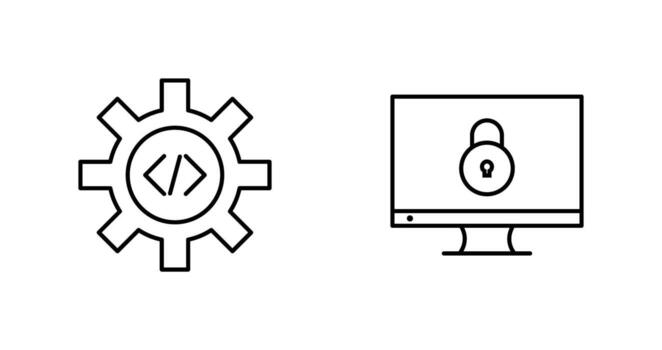 code optimization and closed access  Icon vector