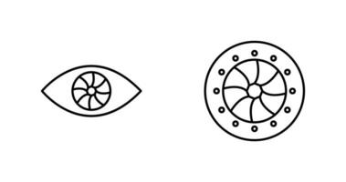 eye and optical diaphram Icon vector