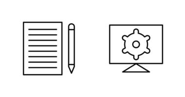 escribir realimentación y computadora ajustes icono vector