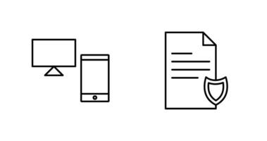 dispositivos y privado documento icono vector