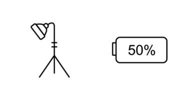 light stand and half battery Icon vector