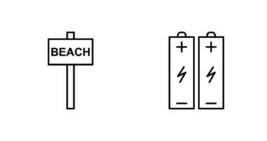 beach sign and batteries  Icon vector