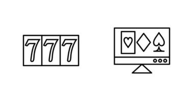 online gambling and triple sevens Icon vector