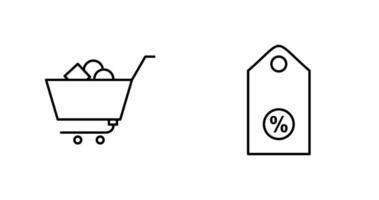 shopping cart and discount tag Icon vector