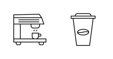 café máquina y café taza icono vector