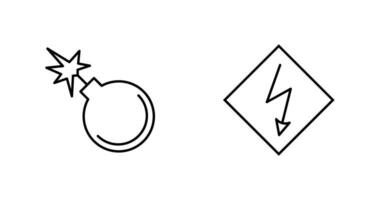 danger of explosion and high voltages  Icon vector