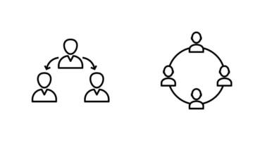 conectado usuario y red grupo icono vector