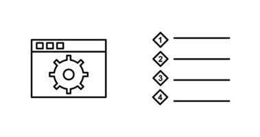settings and numbered lists Icon vector