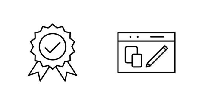 quality control and website design Icon vector