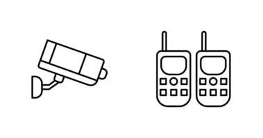 CCTV Camera and Walkie Talkie Icon vector