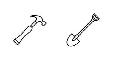 Shovel and Nail Icon vector