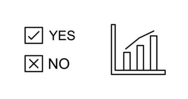 Yes No Option and Statistics Icon vector