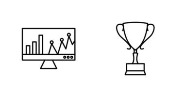 Online Stats and Award Icon vector