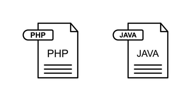 PHP and Java Icon vector