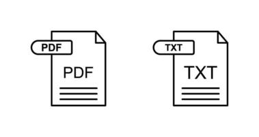 PDF and TXT Icon vector