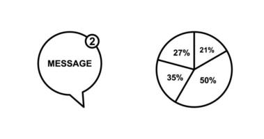 Message Bubbles and Pie Chart Icon vector