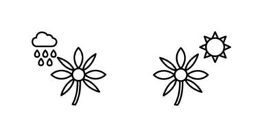 Flower with rain and Flower  Icon vector